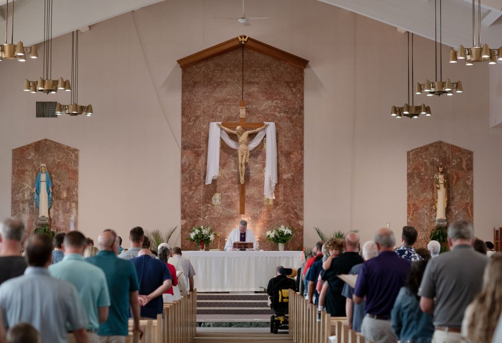 Church during Sunday Mass